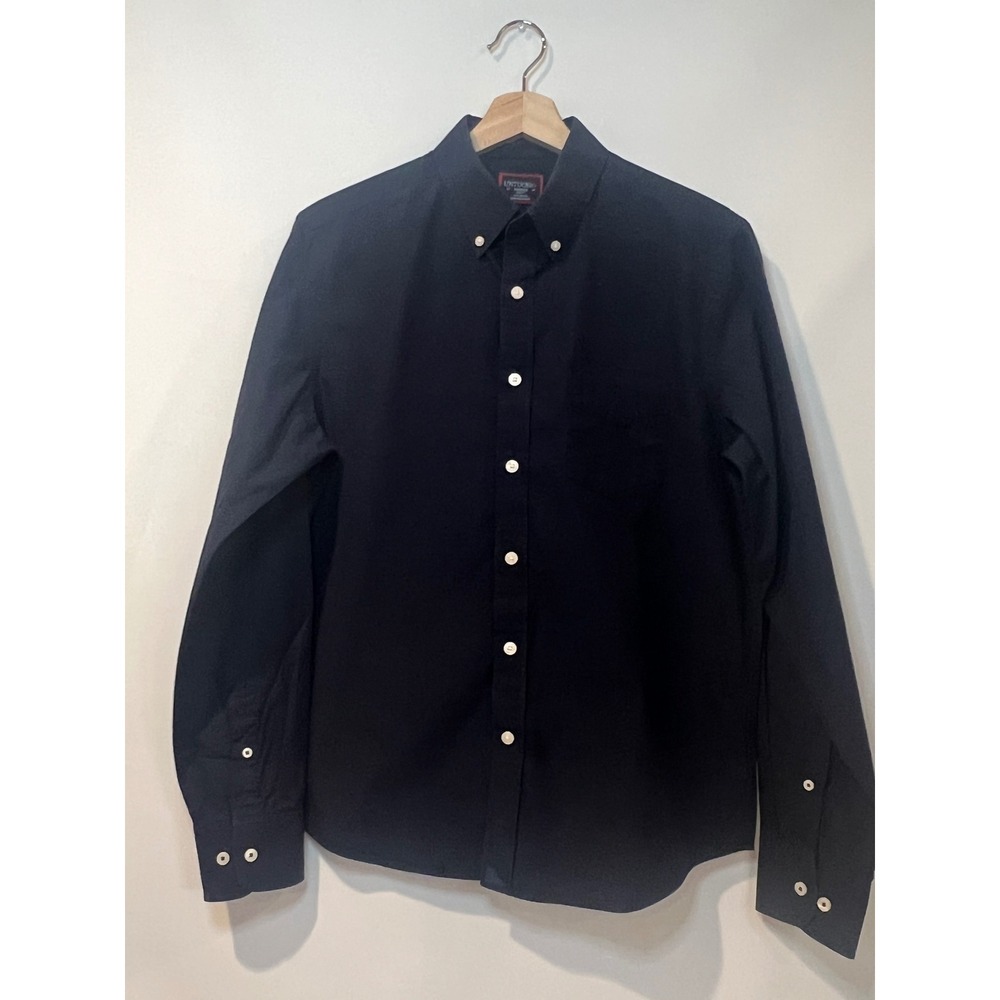 UNTUCKit Navy Blue Slim Fit Cotton Button Down Long Sleeve Tailored Shirt Medium